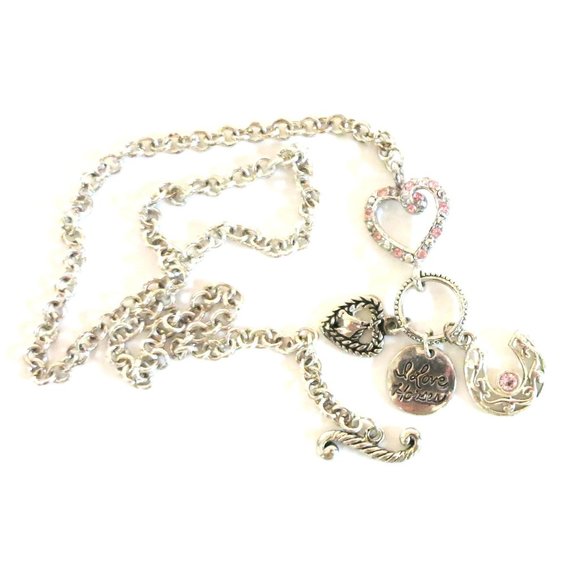 I Love Horses - October Birthstone Multi Charm Silver Tone 17 inch Necklace - Picture 6 of 7